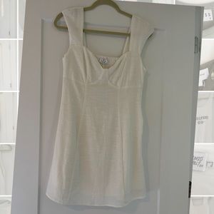 SAGE white linen dress